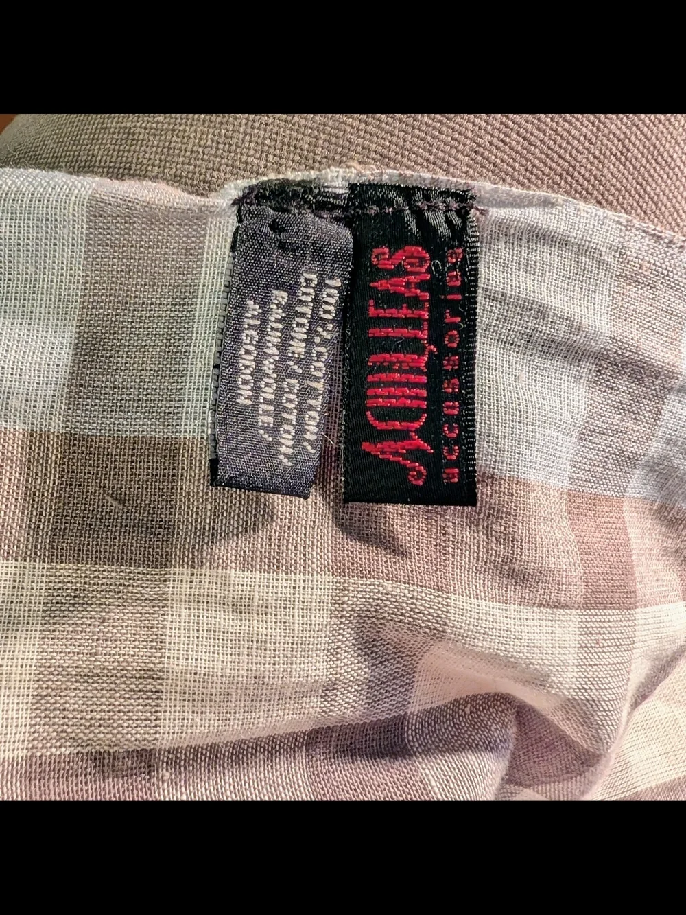 Vintage 90s Achilleas Accessories Greece Cotton Plaid Scarf Blue Gray 15